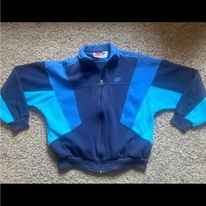 Rare!  Red/Gray Label 80s/90s Vintage Nike Blue/Navy/Teal Clrblock Zip Up Jacket
